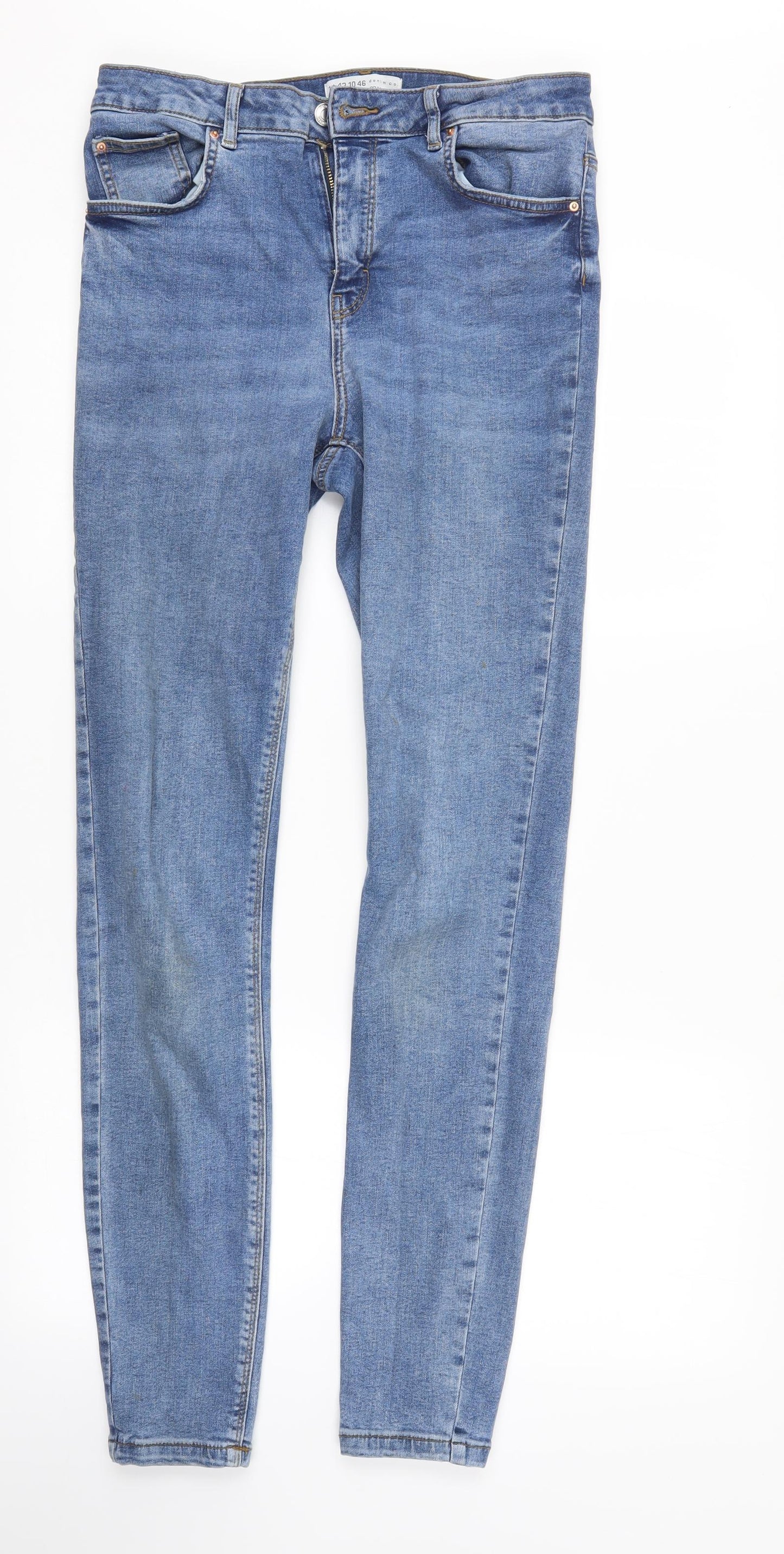 Denim & Co. Womens Blue  Denim Straight Jeans Size 14 L31 in