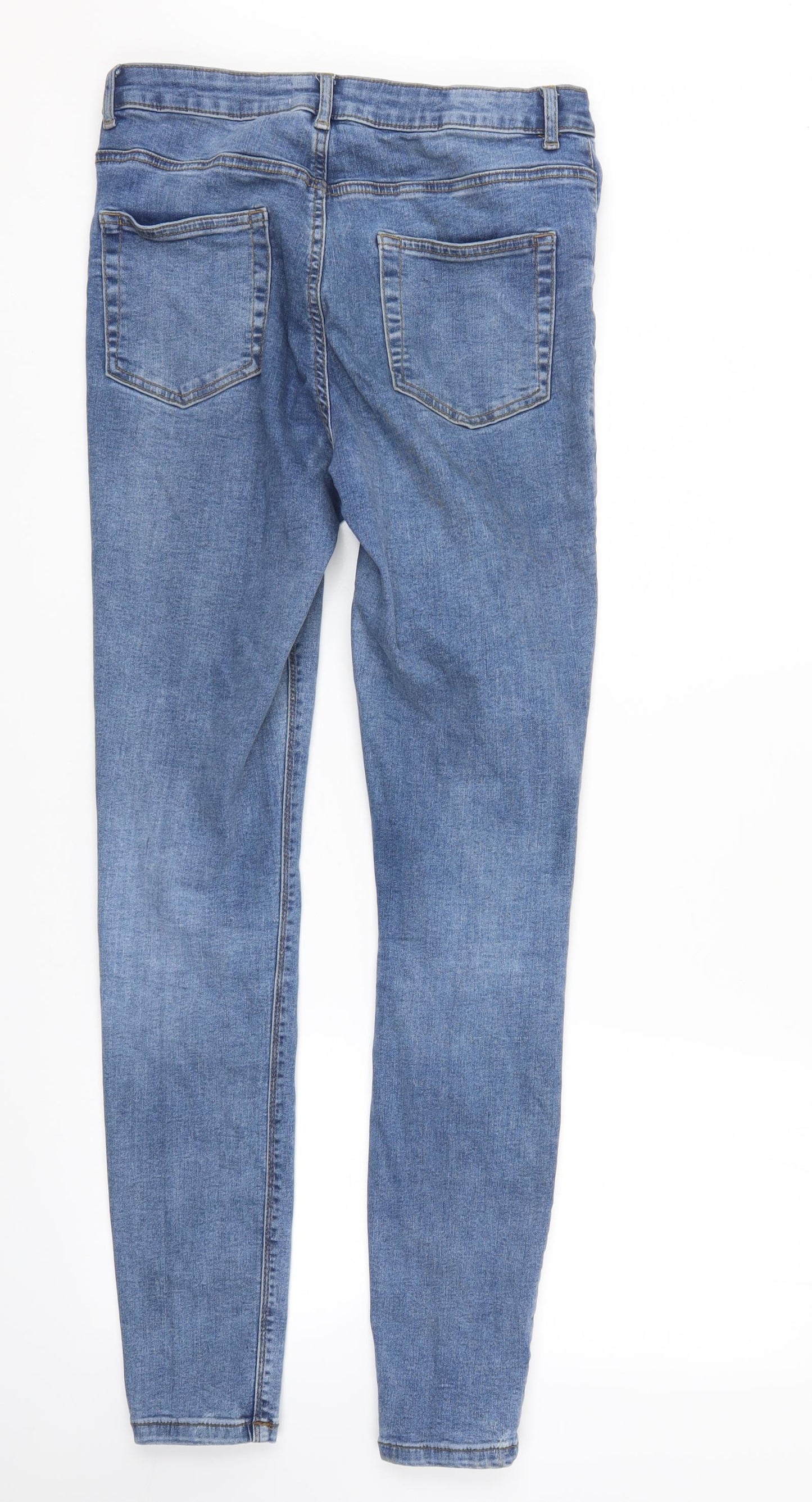 Denim & Co. Womens Blue  Denim Straight Jeans Size 14 L31 in