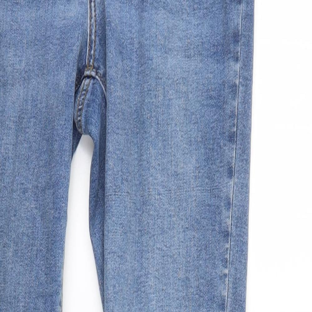 Denim & Co. Womens Blue  Denim Straight Jeans Size 14 L31 in