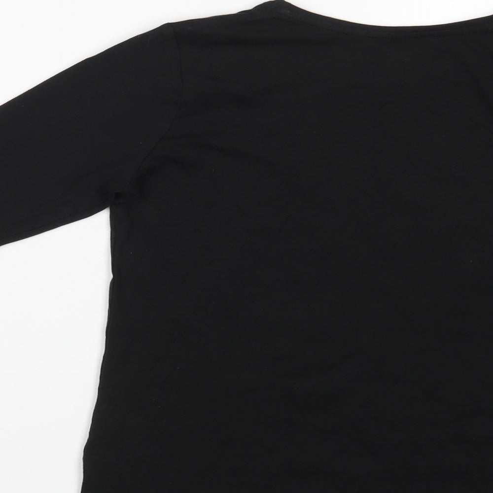 Primark Girls Black   Basic T-Shirt Size 11 Years  - Unicorn