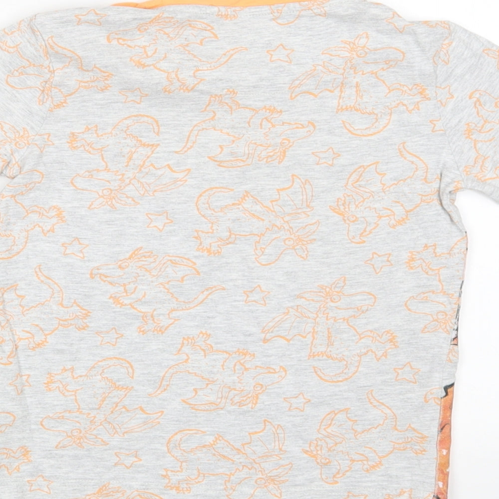 TU Boys Grey   Basic T-Shirt Size 5-6 Years  - Dragon Print