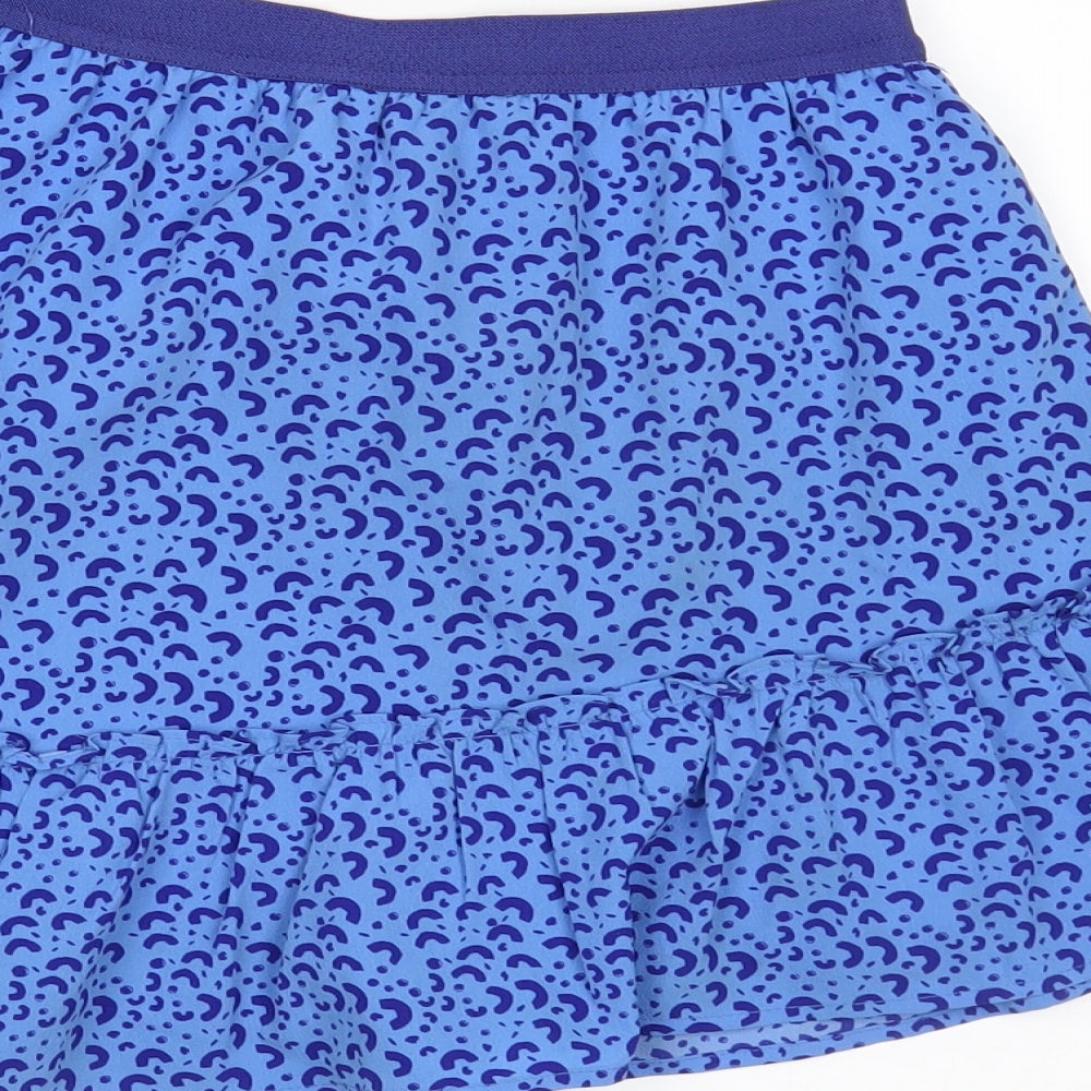 M&S Girls Blue Animal Print  Flare Skirt Size 9-10 Years