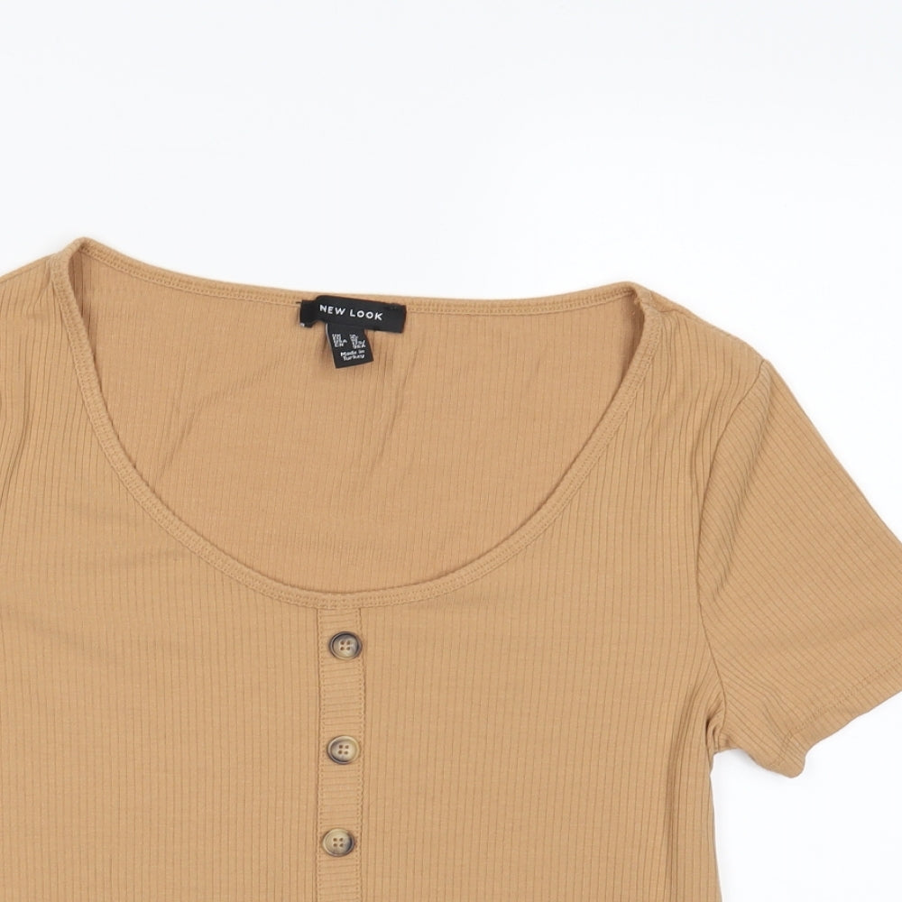 New Look Womens Beige   Basic T-Shirt Size 14