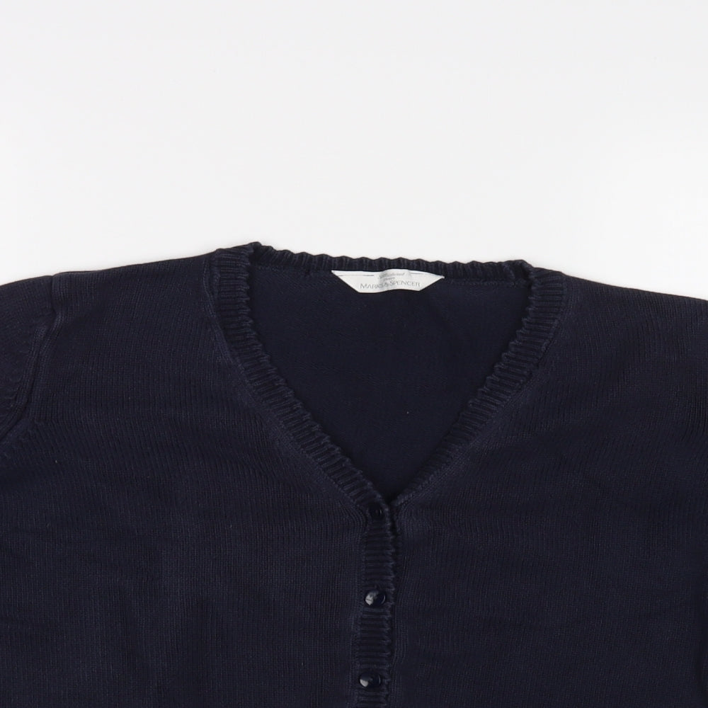 M&S Womens Blue   Cardigan Jumper Size 14