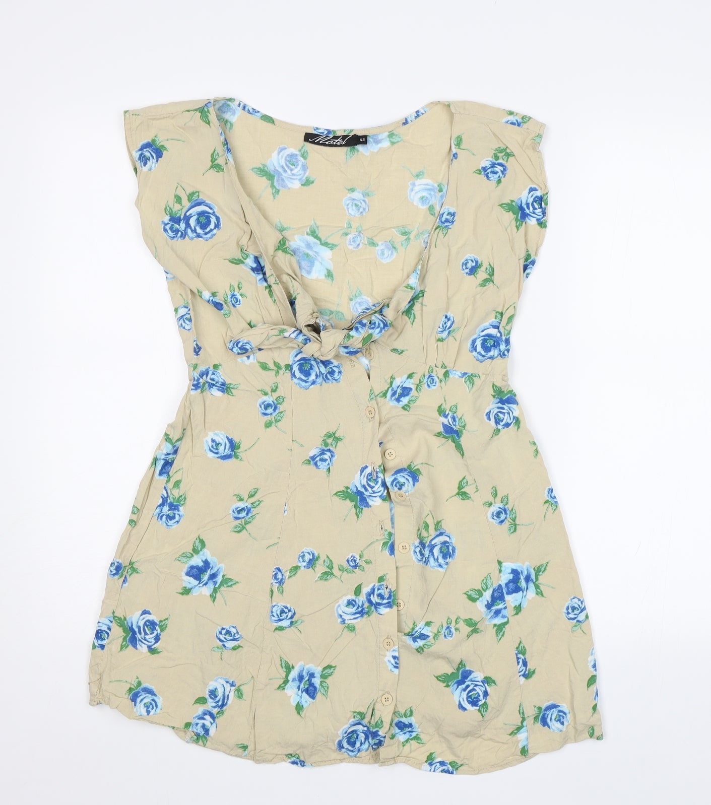 Motel Womens Beige Floral  Fit & Flare  Size XS