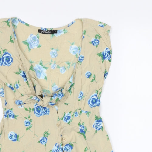 Motel Womens Beige Floral  Fit & Flare  Size XS