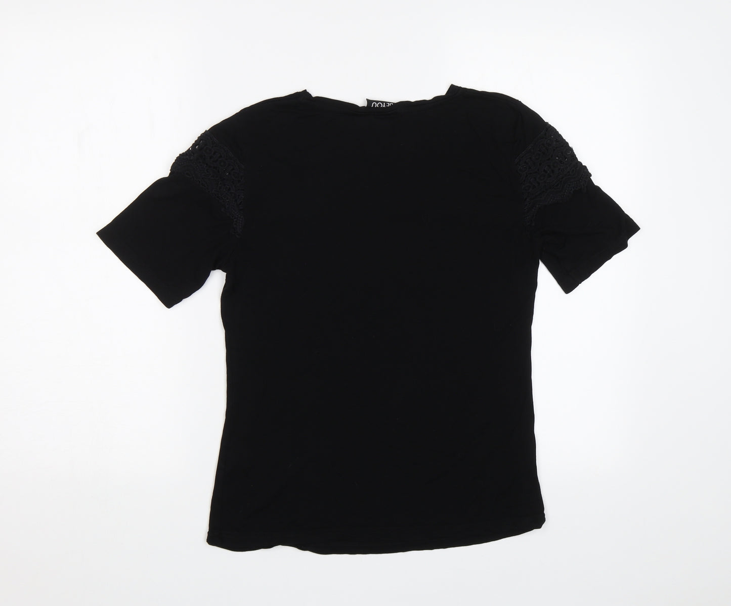 Be You Womens Black   Basic T-Shirt Size 8