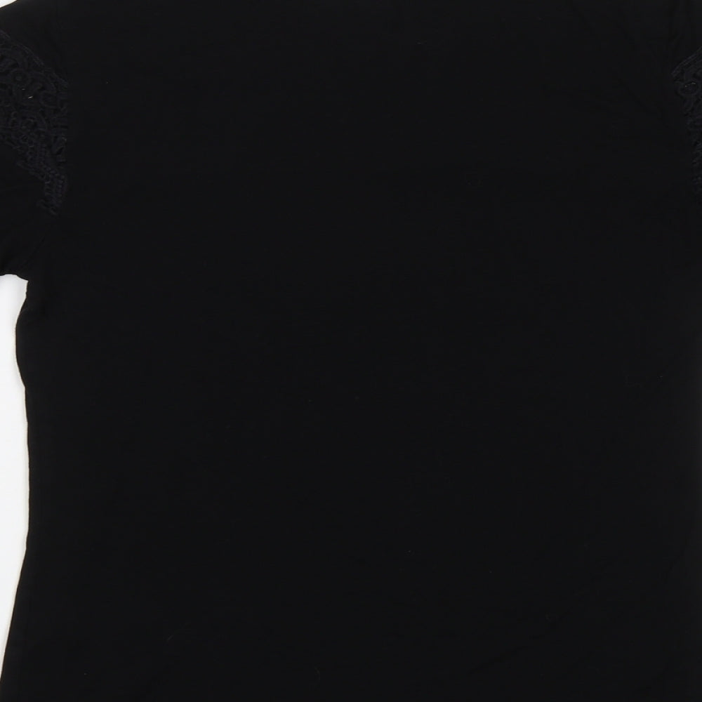 Be You Womens Black   Basic T-Shirt Size 8