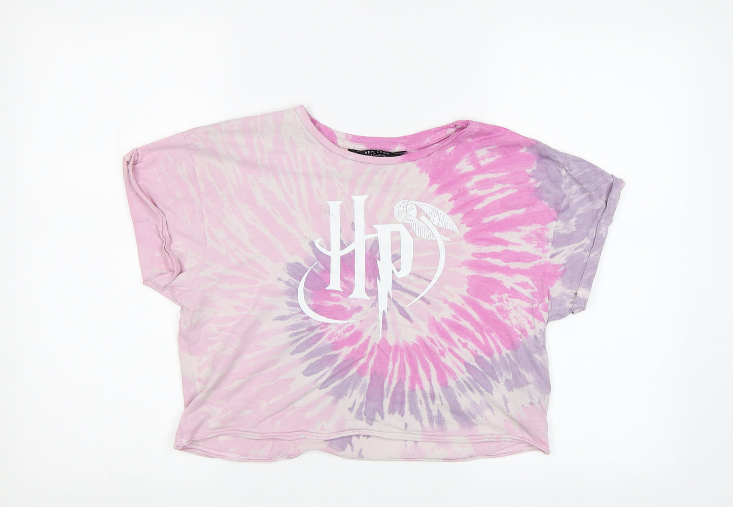 New Look Girls Pink Geometric  Cropped T-Shirt Size 14 Years  - Harry Potter