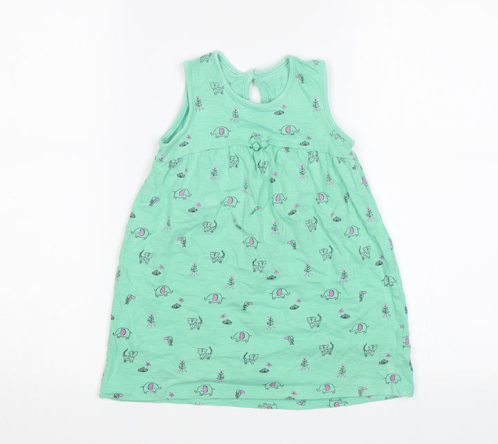 George Baby Green Geometric  A-Line  Size 18-24 Months