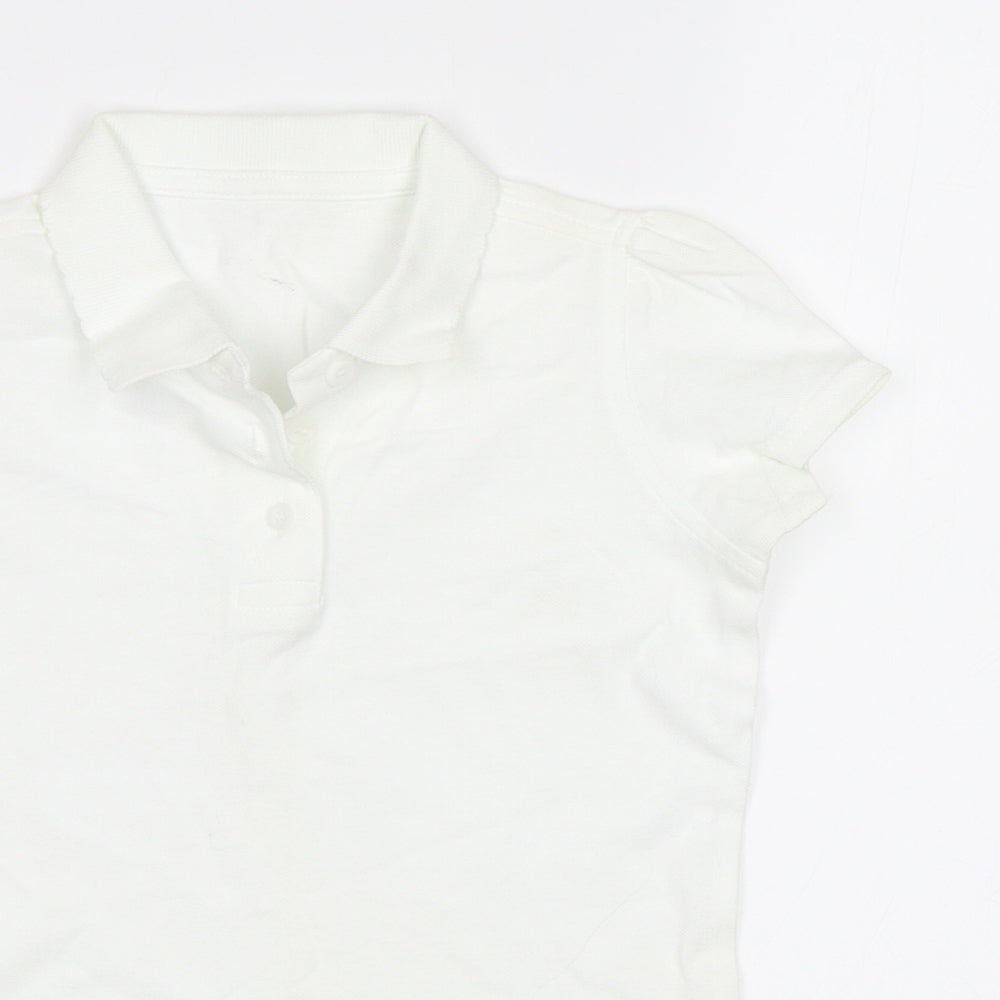 George Girls White   Basic Polo Size 6-7 Years