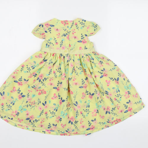 George Girls Yellow Floral  Fit & Flare  Size 2 Years