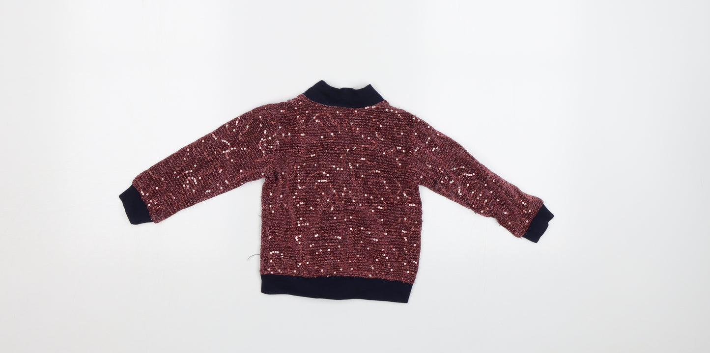 Preworn Girls Pink   Jacket  Size 2-3 Years  - Sequin