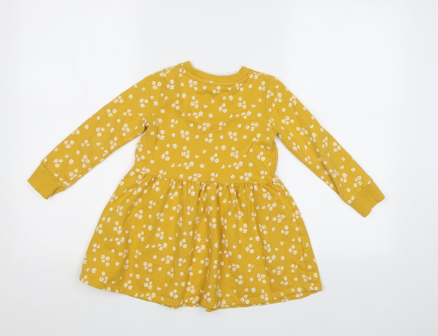 F&F Girls Yellow Floral  Fit & Flare  Size 5-6 Years
