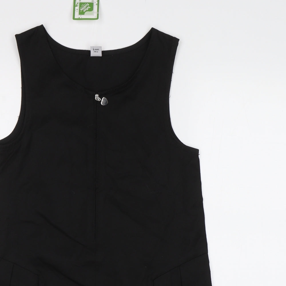 TU Girls Black   Pinafore/Dungaree Dress  Size 9 Years