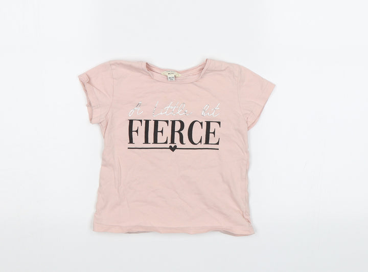 River Island Girls Pink Basic T-Shirt Size 2 Years