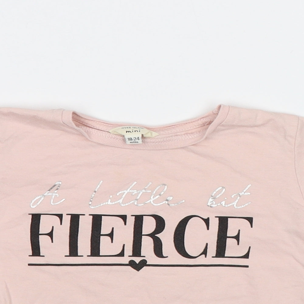 River Island Girls Pink   Basic T-Shirt Size 2 Years