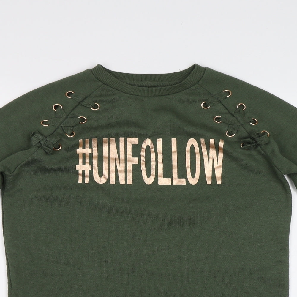 Primark Girls Green   Pullover Sweatshirt Size 10-11 Years
