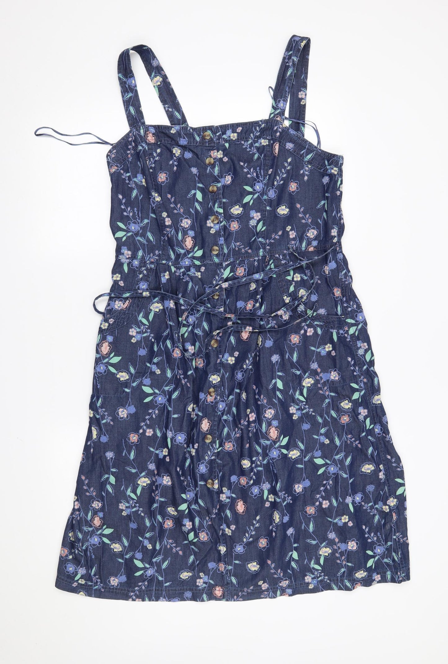 TU Womens Blue Fair Isle  Pinafore/Dungaree Dress  Size 14