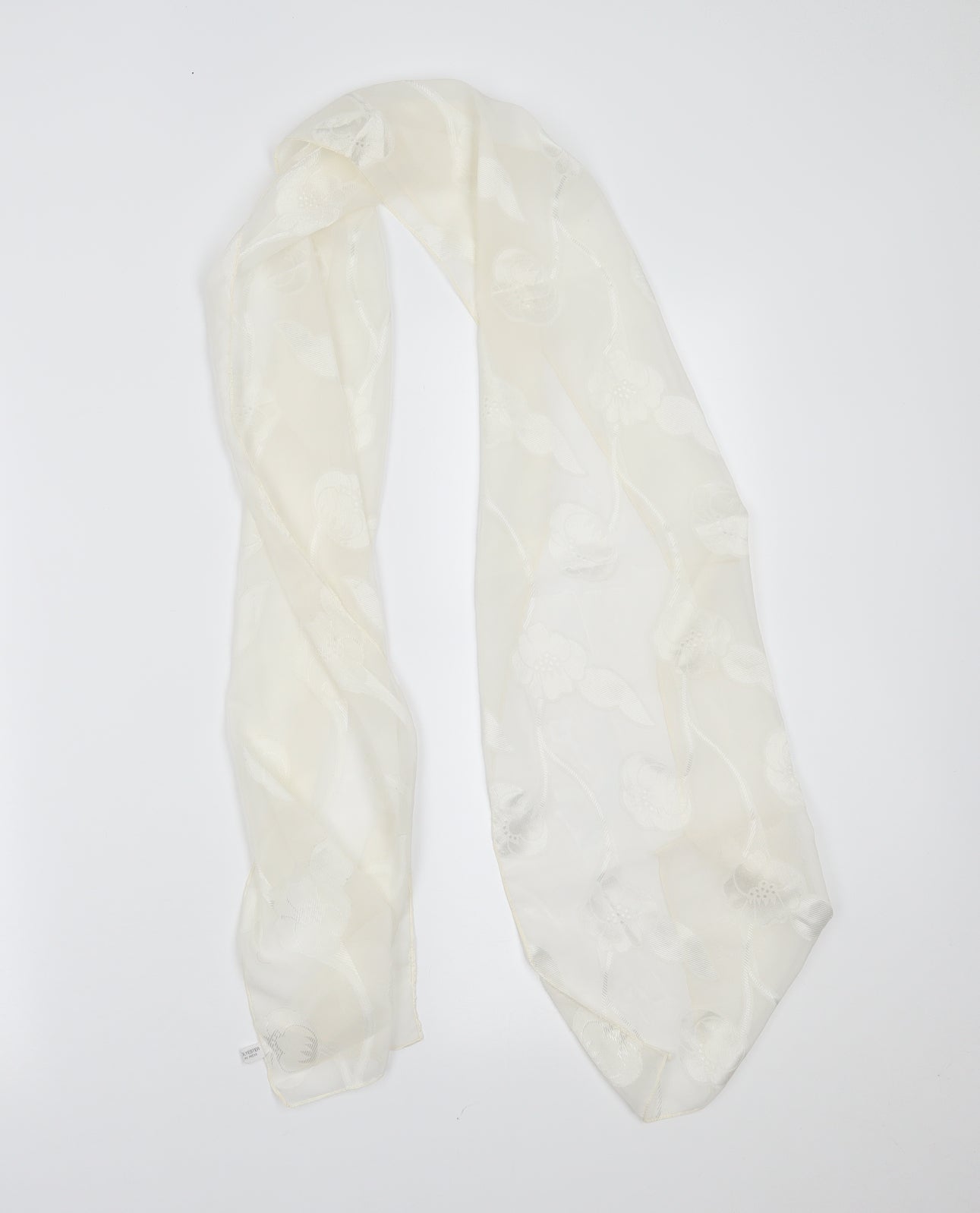 Preworn Womens White Floral   Scarf