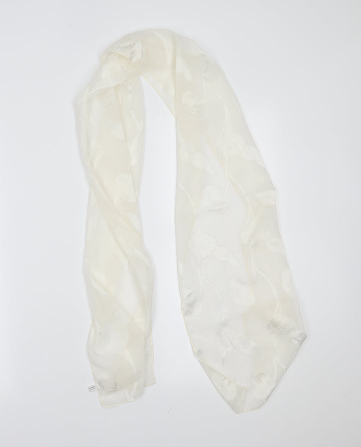 Preworn Womens White Floral   Scarf