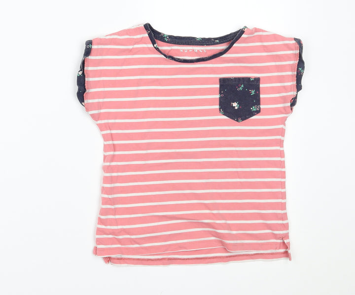 Nutmeg Girls Pink Striped Pyjama Top Size 6-7 Years