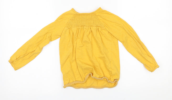 M&S Girls Yellow Basic Blouse Size 5-6 Years -