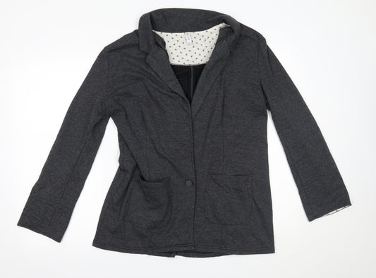 Front view of Denim co women’s grey jacket blazer, size UK 16