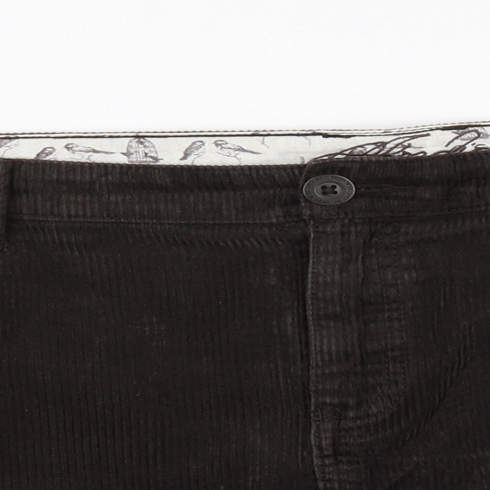 M&S Womens Brown  Corduroy Mini Skirt Size 18