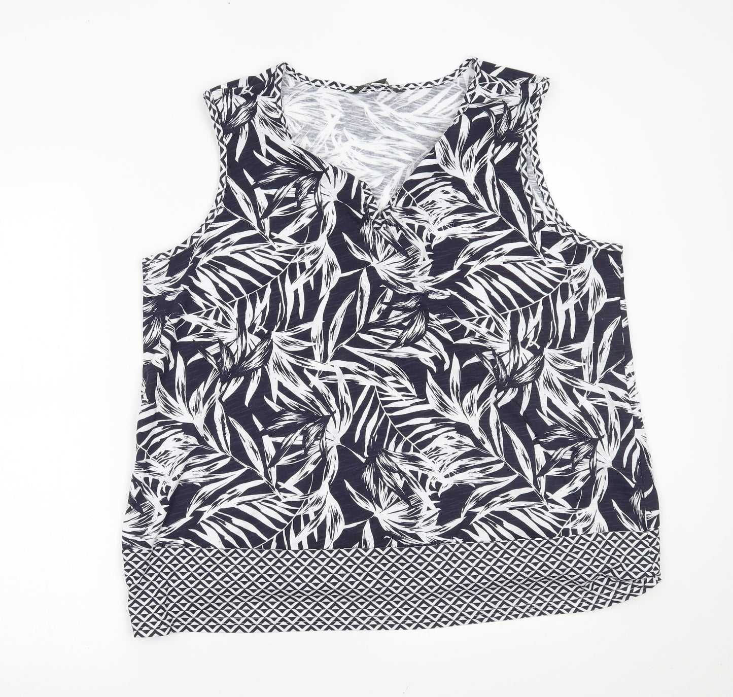 bonmarche Womens Blue Floral  Basic Tank Size 20