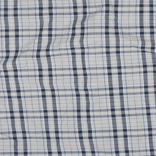 Peacocks Mens Grey Plaid   Button-Up Size L