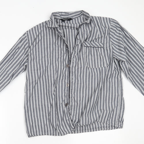 cedarwood state Mens Grey Striped   Button-Up Size M