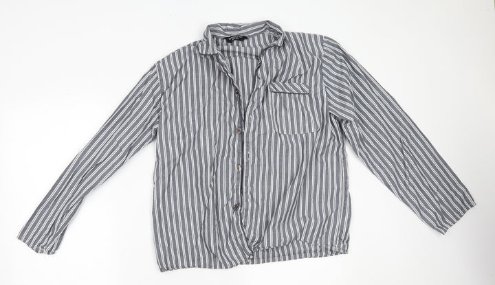 cedarwood state Mens Grey Striped   Button-Up Size M