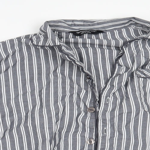 cedarwood state Mens Grey Striped   Button-Up Size M