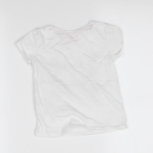 Primark Girls White   Basic T-Shirt Size 5-6 Years  - love to dance