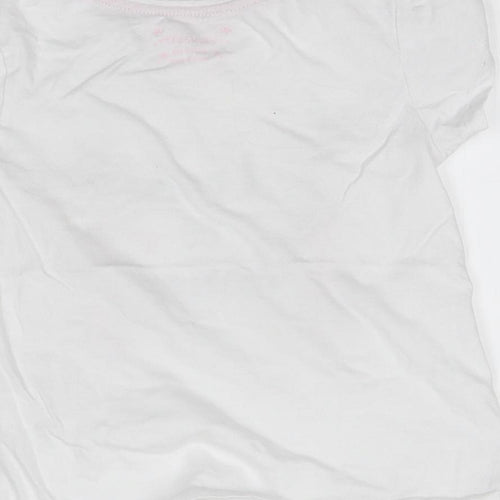 Primark Girls White   Basic T-Shirt Size 5-6 Years  - love to dance