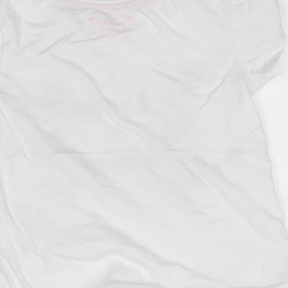 Primark Girls White   Basic T-Shirt Size 5-6 Years  - love to dance