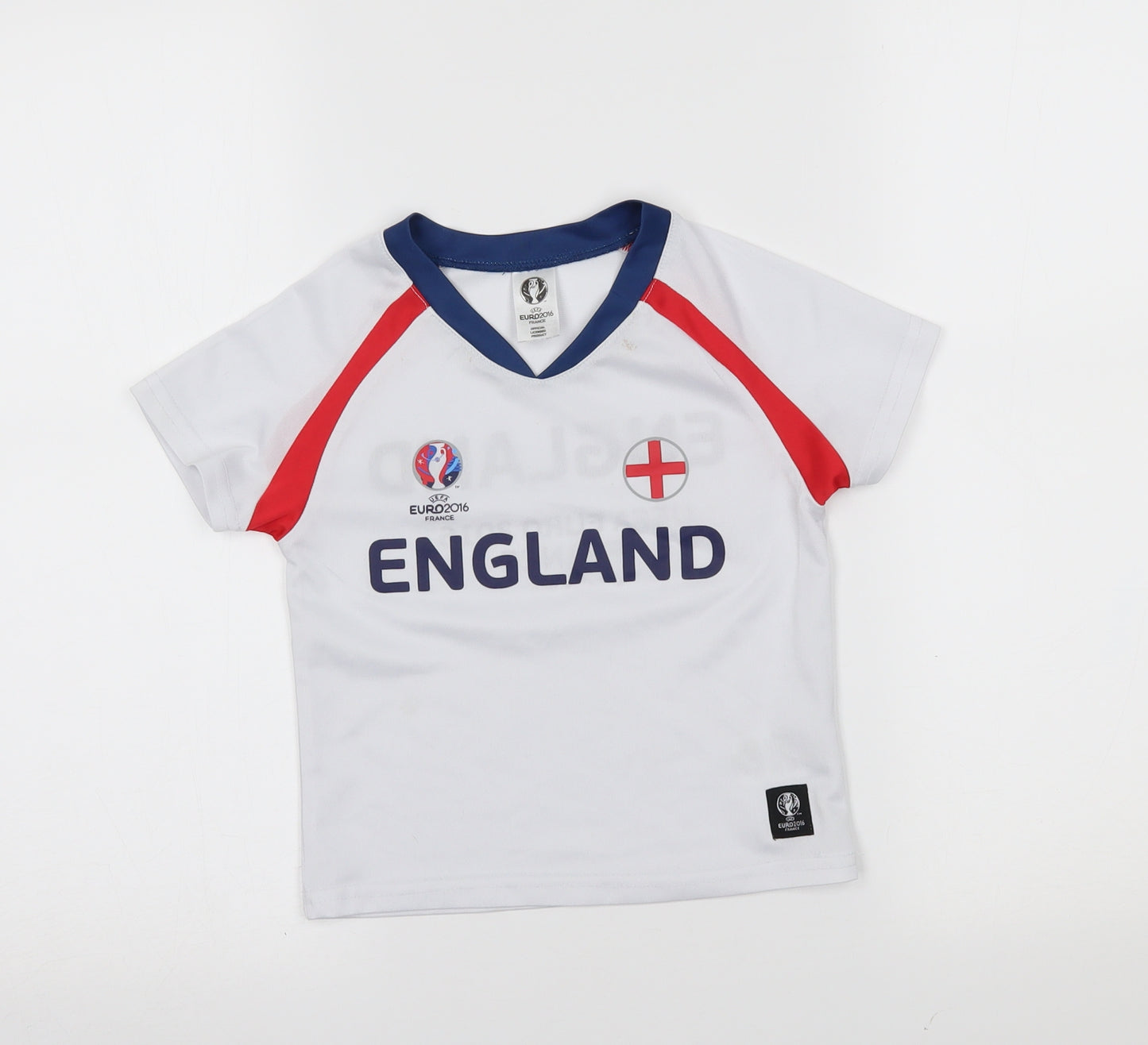 euro 2016 france Girls White   Basic T-Shirt Size 2-3 Years  - england