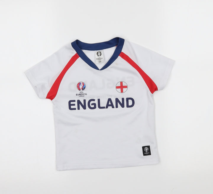 euro 2016 france Girls White Basic T-Shirt Size 2-3 Years - england