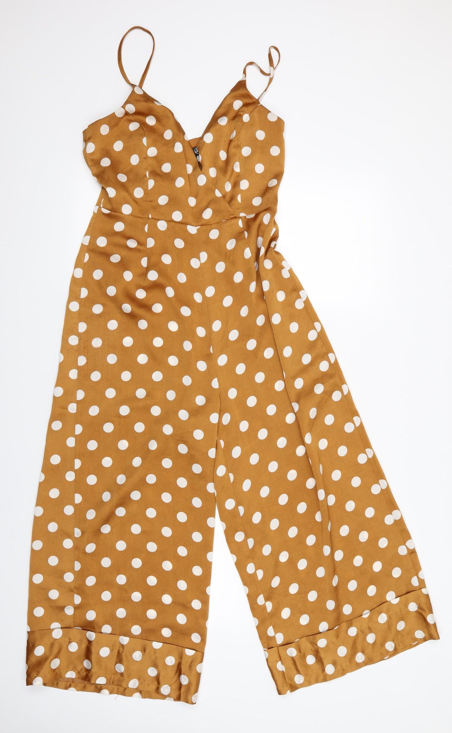 Missguided Womens Brown Polka Dot  Playsuit One-Piece Size 10 L22 in