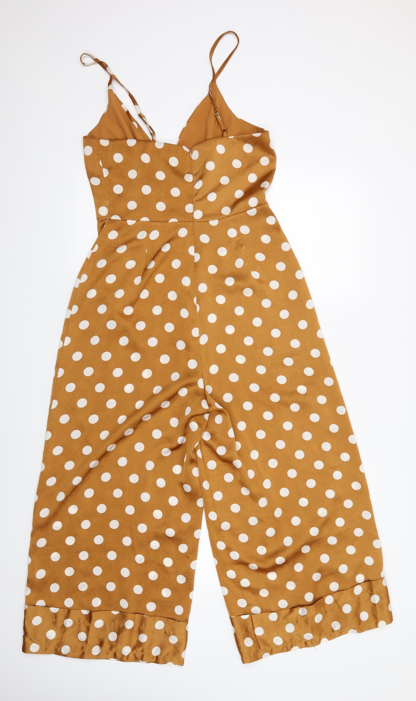 Missguided Womens Brown Polka Dot  Playsuit One-Piece Size 10 L22 in