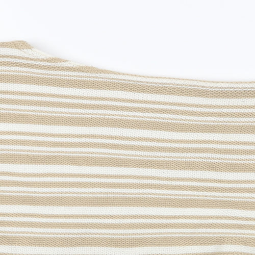 Nasty Gal Womens Beige Striped  Pullover Jumper Size M  - Cropped
