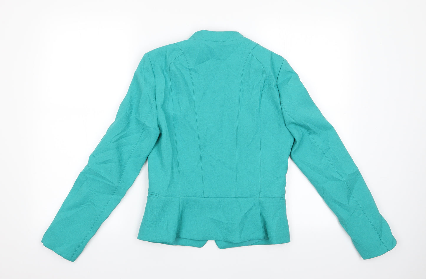 TRAFALUC Womens Green Animal Print  Jacket  Size 10  - Mandarin Collar