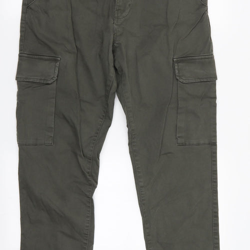 TU Mens Green   Cargo Trousers Size 34 in L30 in - Straight Tapered Leg