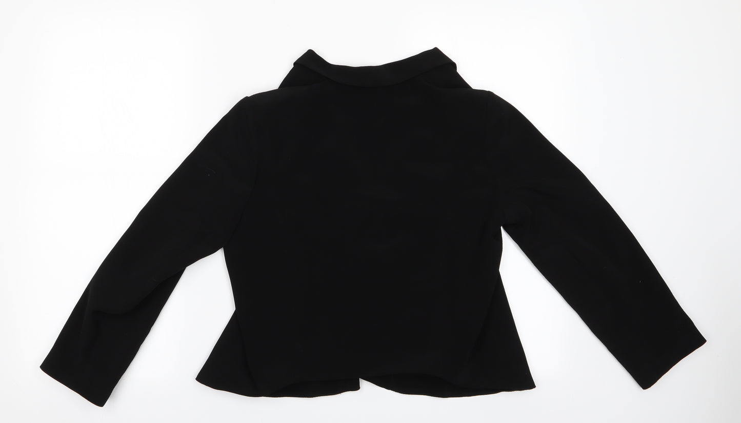 Dorothy Perkins Womens Black   Jacket  Size 8  - Waterfall Jacket