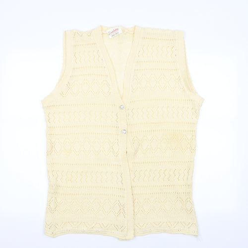 Esskay Womens Ivory   Cardigan Jumper   - Waistcoat Knit