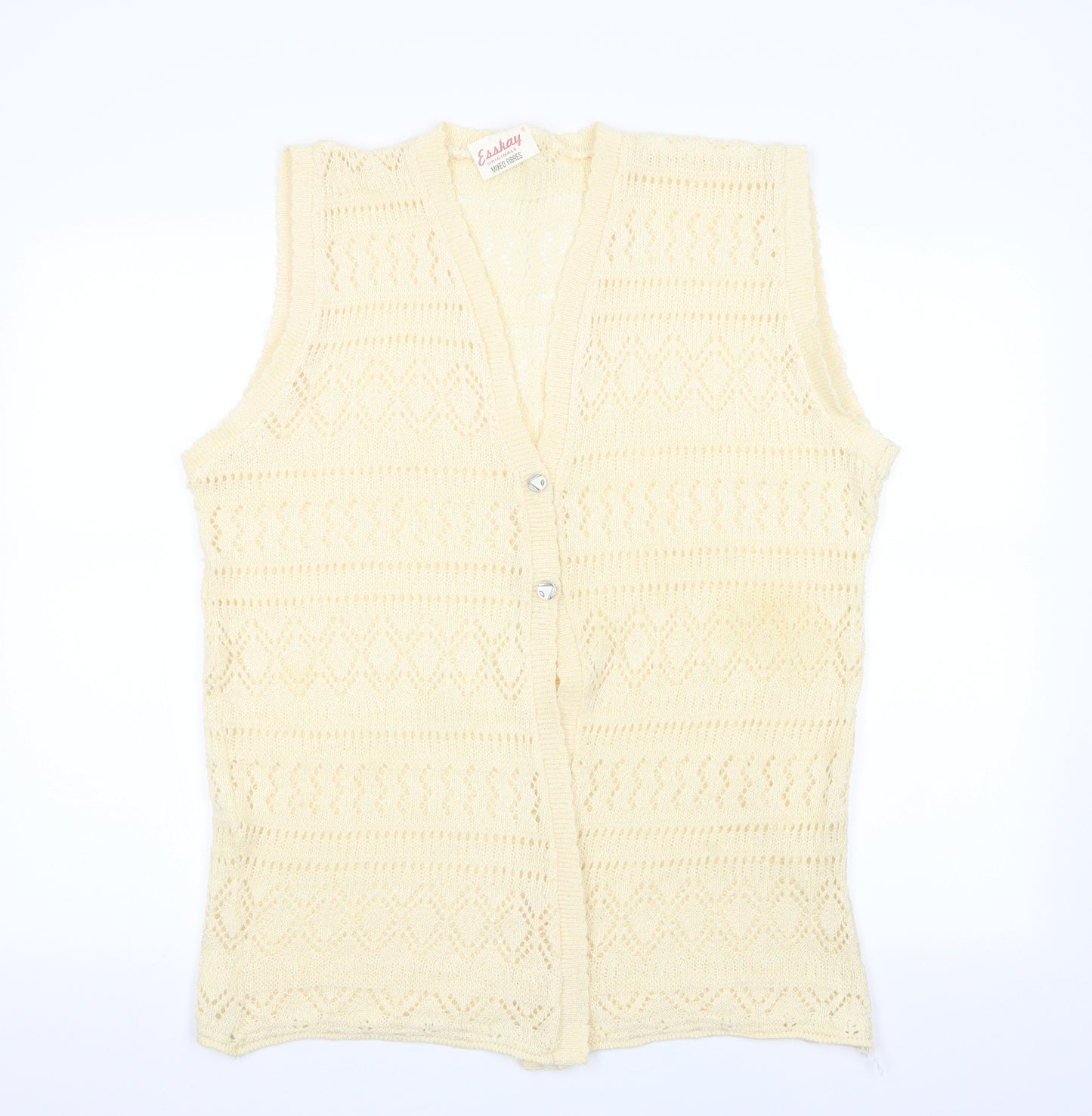 Esskay Womens Ivory   Cardigan Jumper   - Waistcoat Knit