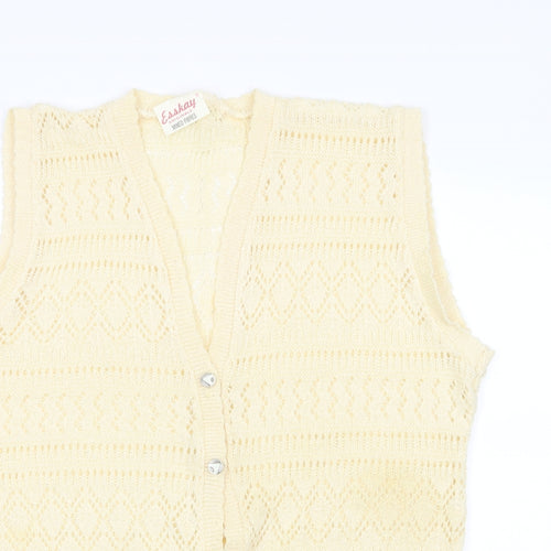 Esskay Womens Ivory   Cardigan Jumper   - Waistcoat Knit