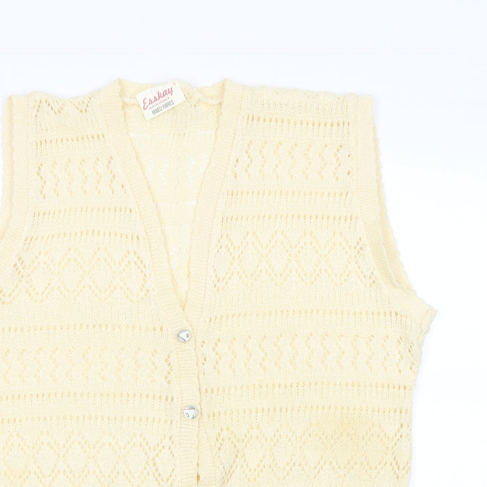 Esskay Womens Ivory   Cardigan Jumper   - Waistcoat Knit