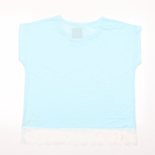 Snuggle Dream sleep Womens Blue    Pyjama Top Size L  - Lace Trim Hem